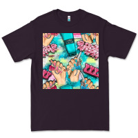 Plum hand cream and nail tools with serape and glitter seamless pattern bbs Premium Tee - BundleAndBundleShop