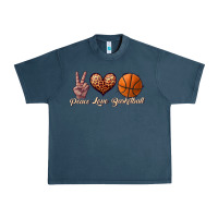 Midnight Navy peace love basketball Urban Heavy Tee - JahusDesignShop