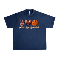 Navy peace love basketball Urban Heavy Tee - JahusDesignShop
