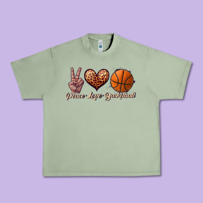 Peace Love Basketball Urban Heavy Tee Designed By Jahusdesignshop
