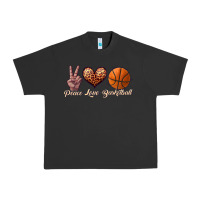 Pigment Black peace love basketball Urban Heavy Tee - JahusDesignShop