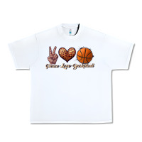 White peace love basketball Urban Heavy Tee - JahusDesignShop