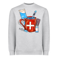 Heather Grey Nurse Coffee Mug Heavyweight Sweatshirt - FaDigitalArtStudio