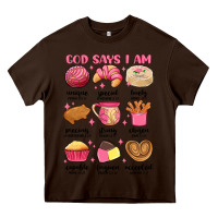 Chocolate Brown god says i am mexican pan dulce Heavy Core Tee - MaliasSmallBusiness
