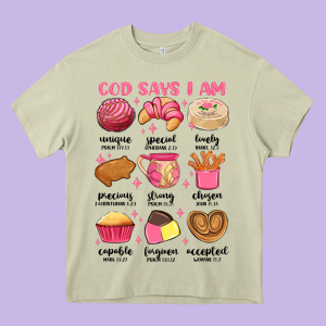 God Says I Am Mexican Pan Dulce Heavy Core Tee Designed By Maliassmallbusiness