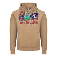 Vintage Coffee Peace love dia de los muertos Vintage Hoodie - NancyCooperArtShop