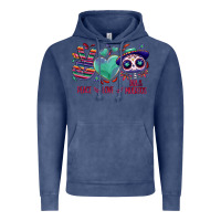 Vintage Denim Peace love dia de los muertos Vintage Hoodie - NancyCooperArtShop