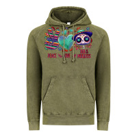 Vintage Olive Peace love dia de los muertos Vintage Hoodie - NancyCooperArtShop