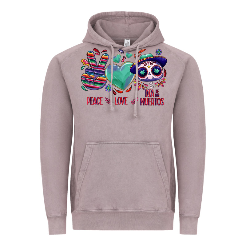 Peace Love Dia De Los Muertos Vintage Hoodie by NancyCooperArtShop | Teevron