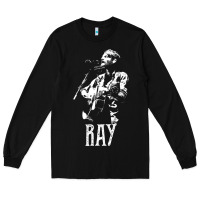 Black ray lamontagne   white stencil 1 Long Sleeve Tee - tuanDangUi