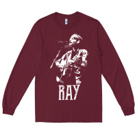 Burgundy ray lamontagne   white stencil 1 Long Sleeve Tee - tuanDangUi