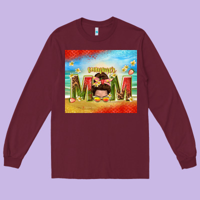 Summer Mom Long Sleeve Tee Designed By Tumblerdesignbyshophia