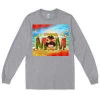 Heather Grey summer mom Long Sleeve Tee - TumblerDesignByShophia