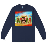 Navy summer mom Long Sleeve Tee - TumblerDesignByShophia