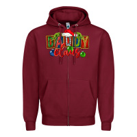 Burgundy Christmas daddy Claus Zipper Hoodie - FaDigitalArtStudio