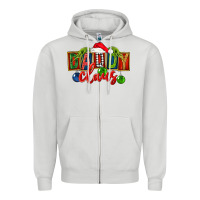 Dove Grey Christmas daddy Claus Zipper Hoodie - FaDigitalArtStudio