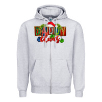 Heather Grey Christmas daddy Claus Zipper Hoodie - FaDigitalArtStudio