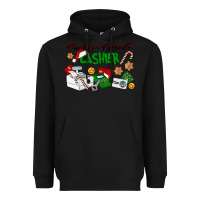Black Santa's Favorite Cashier Heavyweight Hoodie - LillyAllenDesigns
