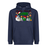Navy Santa's Favorite Cashier Heavyweight Hoodie - LillyAllenDesigns