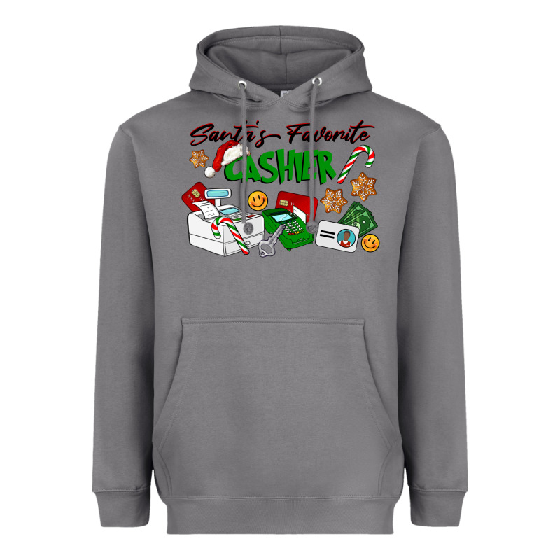 Santa's Favorite Cashier Heavyweight Hoodie by LillyAllenDesigns | Teevron