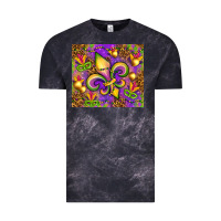 Cloud Black Mardi Gras fleur de lis Vintage Tee - NancyCooperArtShop