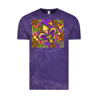 Cloud Purple Mardi Gras fleur de lis Vintage Tee - NancyCooperArtShop