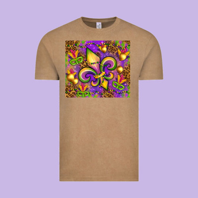Mardi Gras Fleur De Lis Vintage Tee Designed By Nancycooperartshop