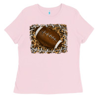 Bubblegum Pink leopard american football backround Ladies Tee - RanaPortraitStore