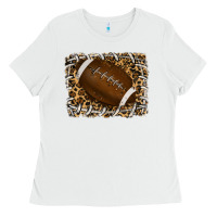 White leopard american football backround Ladies Tee - RanaPortraitStore