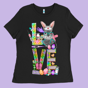 Love Easter Nurse Ladies Tee Designed By Bundleandbundleshop