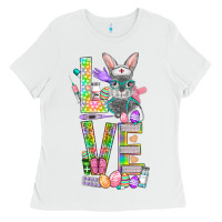 White Love Easter Nurse Ladies Tee - BundleAndBundleShop