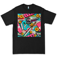 Black nail art tools and hand cream with serape and turquoise glitter seamle Premium Tee - BundleAndBundleShop