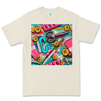 Bone nail art tools and hand cream with serape and turquoise glitter seamle Premium Tee - BundleAndBundleShop