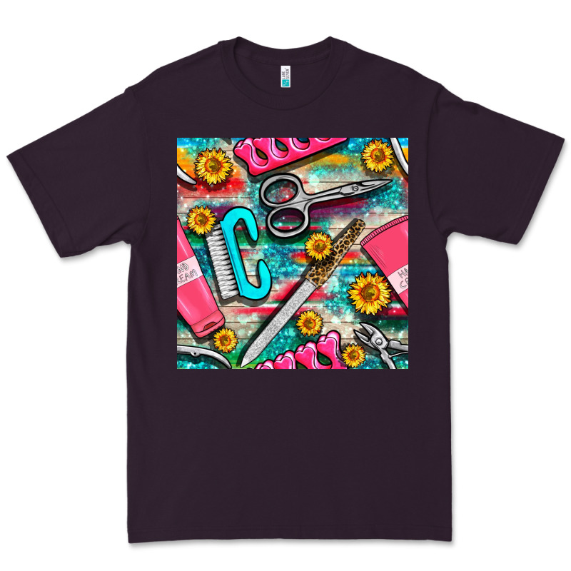 Nail Art Tools And Hand Cream With Serape And Turquoise Glitter Seamle Premium Tee by BundleAndBundleShop | Teevron