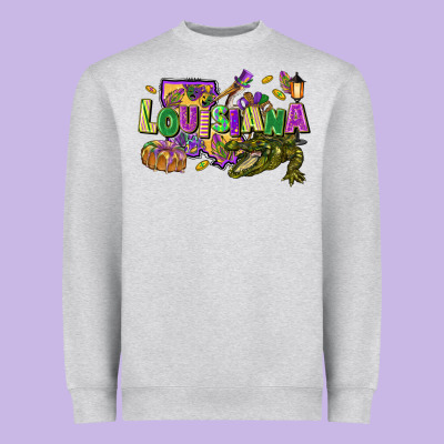 Louisiana Mardi Gras Heavyweight Sweatshirt Designed By Fadigitalartstudio