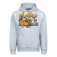 Heather Grey hello fall pumpkin Urban Hoodie - BarkalooDesign