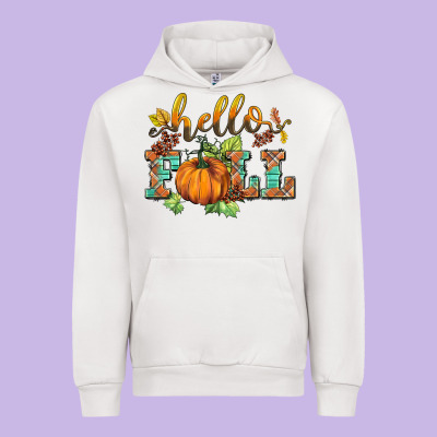 Hello Fall Pumpkin Urban Hoodie Designed By Barkaloodesign