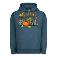 Pigment Midnight Navy hello fall pumpkin Urban Hoodie - BarkalooDesign