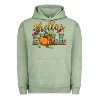 Pigment Oil Green hello fall pumpkin Urban Hoodie - BarkalooDesign