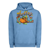 Pigment Pebble Blue hello fall pumpkin Urban Hoodie - BarkalooDesign