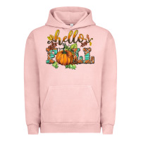 Pigment Salmon hello fall pumpkin Urban Hoodie - BarkalooDesign
