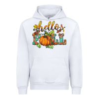 White hello fall pumpkin Urban Hoodie - BarkalooDesign