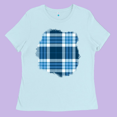 Winter Tartan Patch Ladies Tee Designed By Bundleandbundleshop