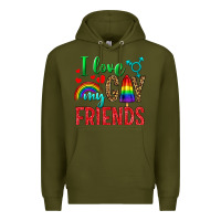 Army Green I Love My Gay Friends Premium Hoodie - BundleAndBundleShop