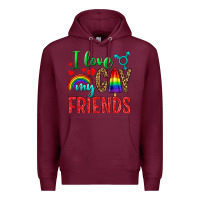 Burgundy I Love My Gay Friends Premium Hoodie - BundleAndBundleShop