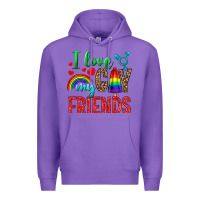 Purple I Love My Gay Friends Premium Hoodie - BundleAndBundleShop