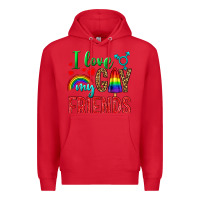 Red I Love My Gay Friends Premium Hoodie - BundleAndBundleShop
