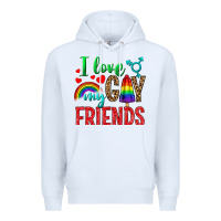 White I Love My Gay Friends Premium Hoodie - BundleAndBundleShop