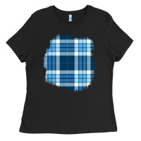 Black Winter Tartan Patch Ladies Tee - BundleAndBundleShop