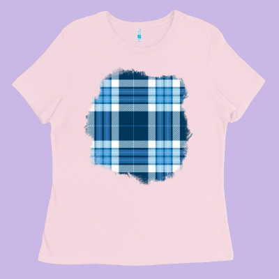 Winter Tartan Patch Ladies Tee Designed By Bundleandbundleshop